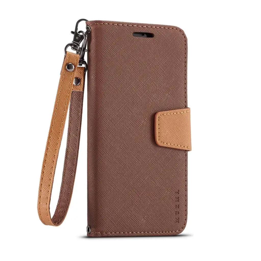 Brown Холст чехол для samsung A80 A70 A50 A10 S7 S8 S9 S10 Plus Note 8 9 M10 M20 M30 A5 A7 A750 A6 A8 флип-чехол с ремешком - Цвет: Brown