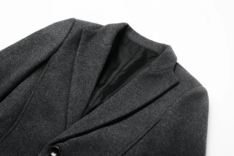 Thick Overcoat Men's Coat Warm Wool Men Fashion Woollen Male Business Casual Autumn Winter Blends Brand Clothing MOOWNUC | Мужская