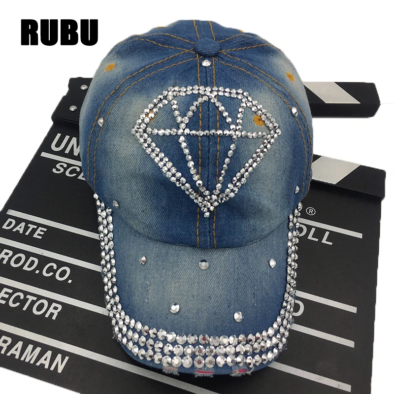 Новый Для женщин diamond Бейсбол Кепки мужчин корона дрель жемчужные Ковбойское