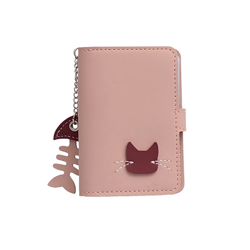 Женский кошелек из искусственной кожи на молнии с рисунком кошки отделением для