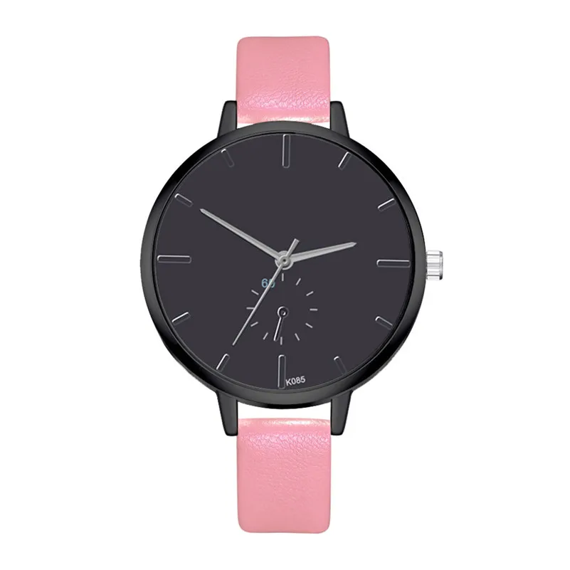 Simple Fashion Women Watches Minimalism Black Dial Quartz Wrist Watch Fake Eye Leather Clock Couple Gift /C | Наручные часы