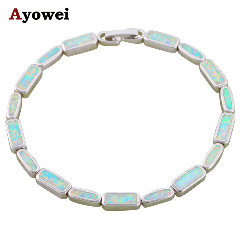Ayowei модные браслеты с шармами белые опалом серебряные штампом красивые