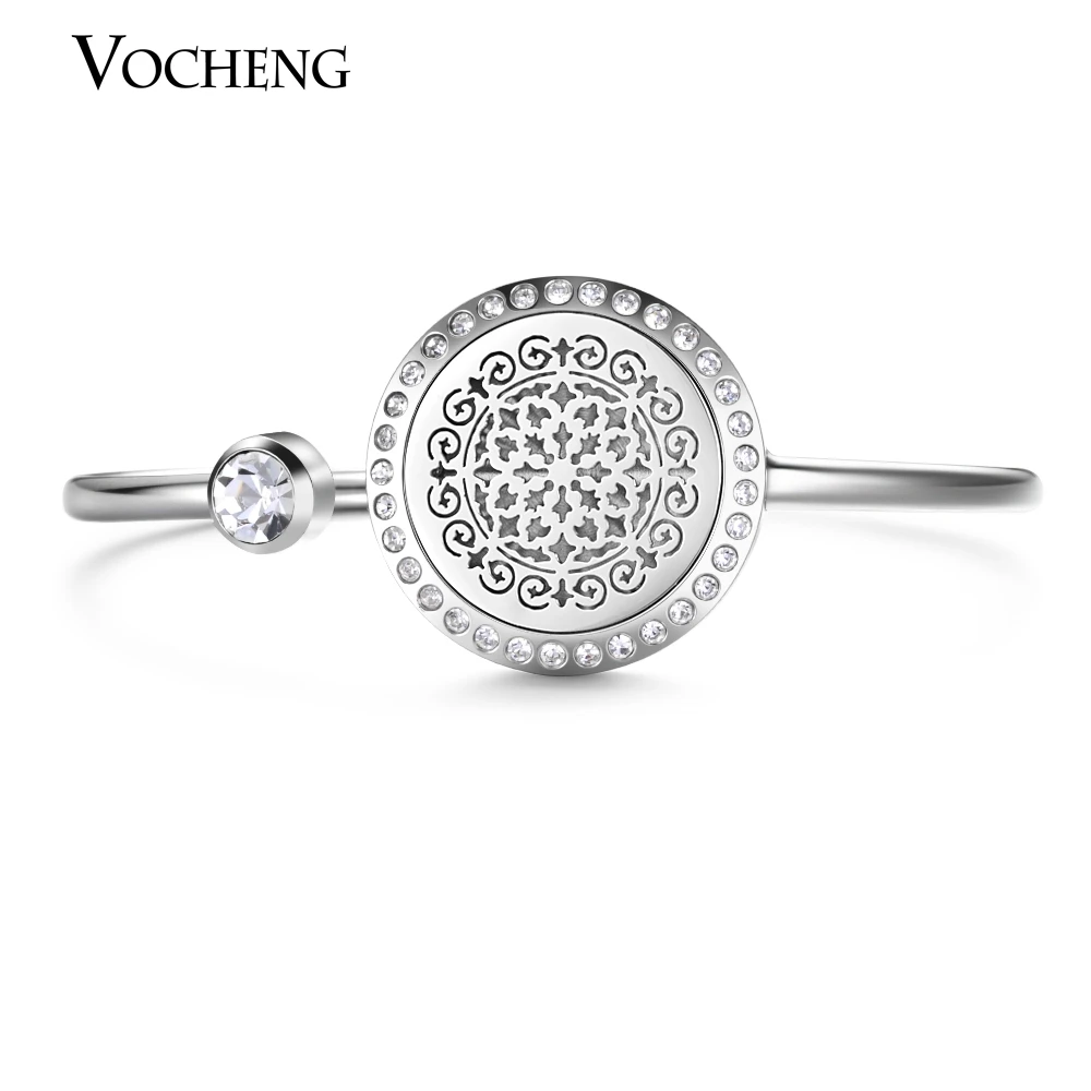 

10pcs/lot 25mm Aromatherapy Diffuser Locket Stainless Steel Bangle Fit 18mm Felt Pads Crystal Magnetic without Oil Pad VA-590*10