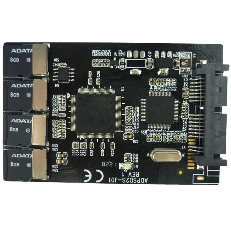 Бесплатная доставка мульти Micro SD карта для SATA адаптер 1 8 &quothdd корпус с RAID 4 TF до 16 pin