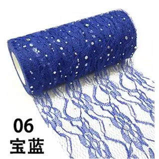 06 blue Кружевной блеск блесток Тюль рулоны 15 см 10 ярдов блестки свадебные декорации ткань Блестящий тюль DIY ремесло день рождения поставки - Цвет: 06 blue