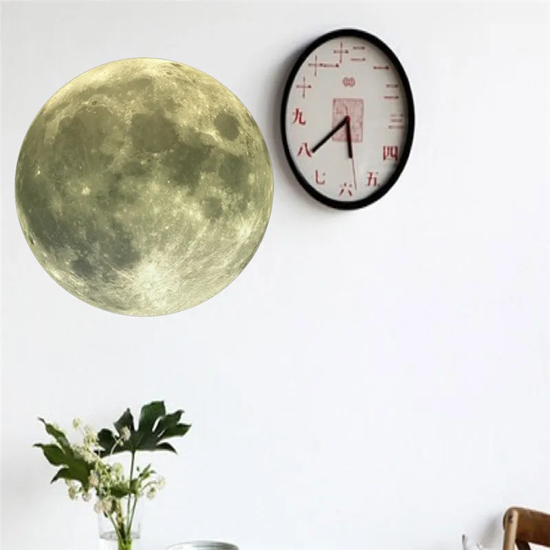 Luminous Moon Earth Cartoon DIY 3D Wall Stickers for Kids Room Bedroom Glow In The Dark Sticker Home Decor Living | Дом и сад
