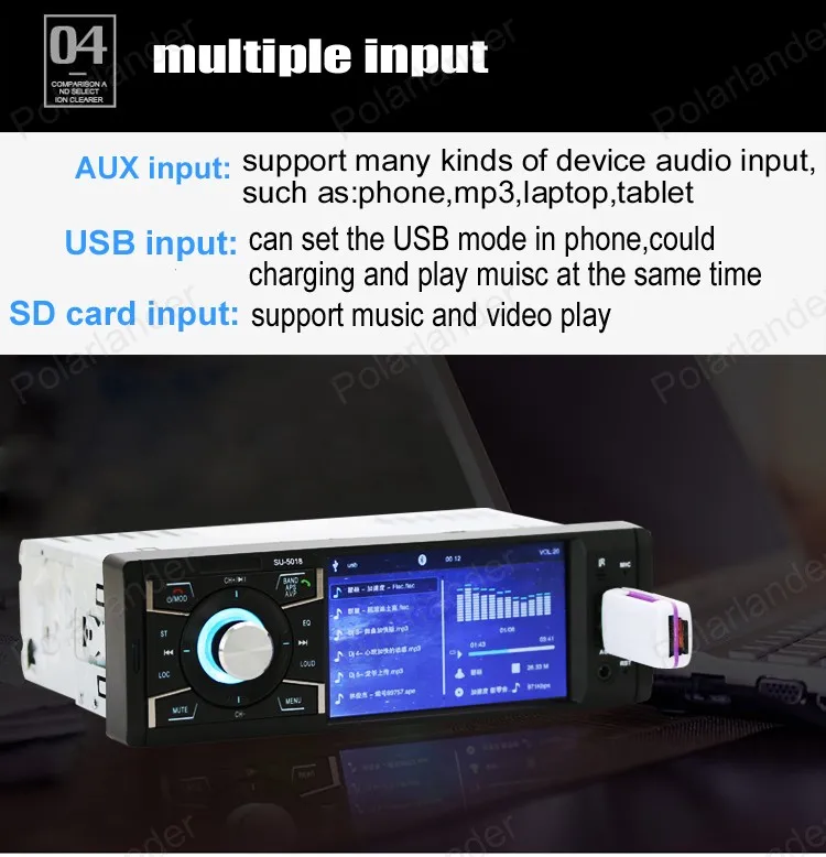 Автомагнитола 4 дюйма с поддержкой Bluetooth/FM USB/SD AUX mp5 HD экран 1 din|Автомобильные