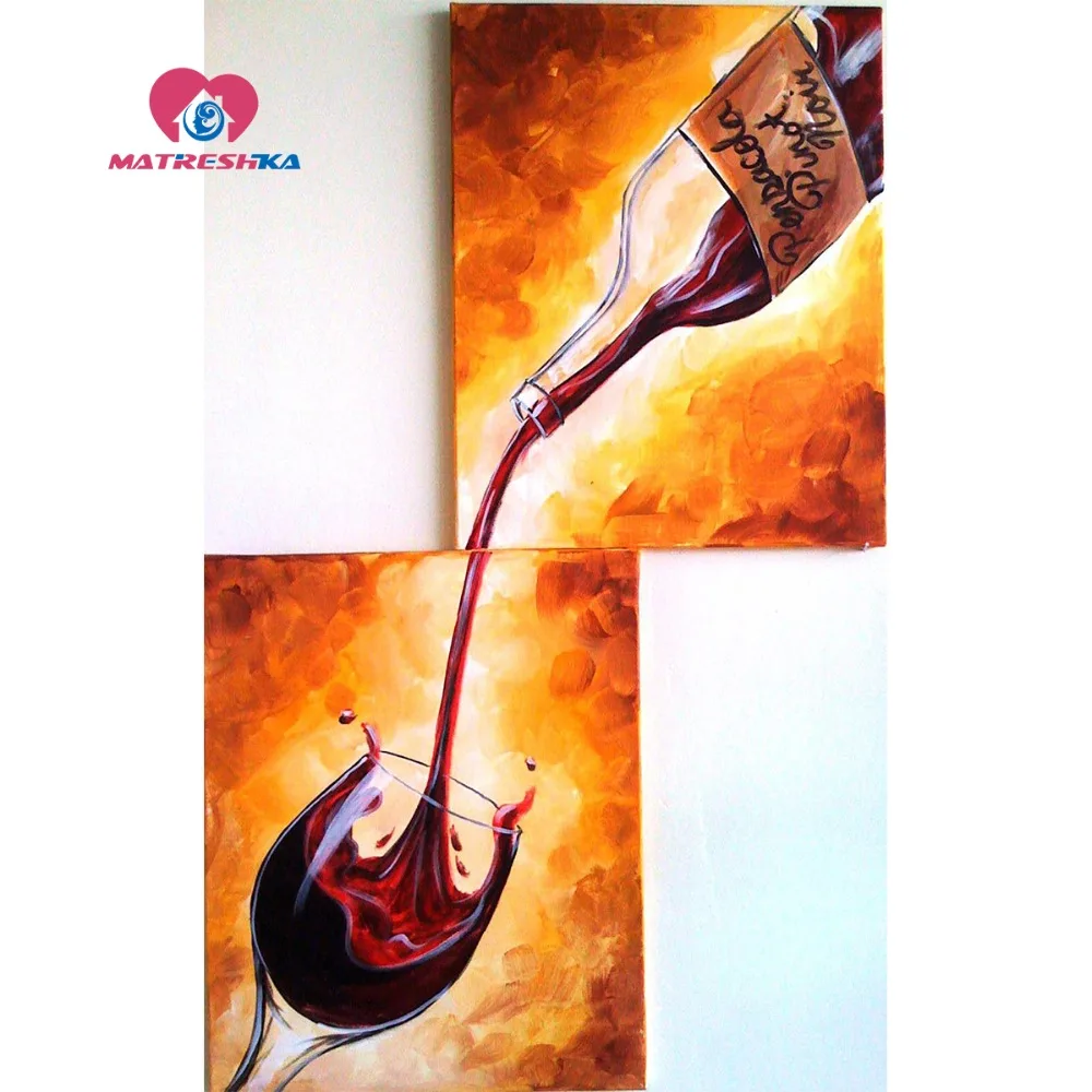 

Diamond embroidery landscape wine diamond painting cross stitch full square Cross-stitch patterns triptych mosaic kit foamiran