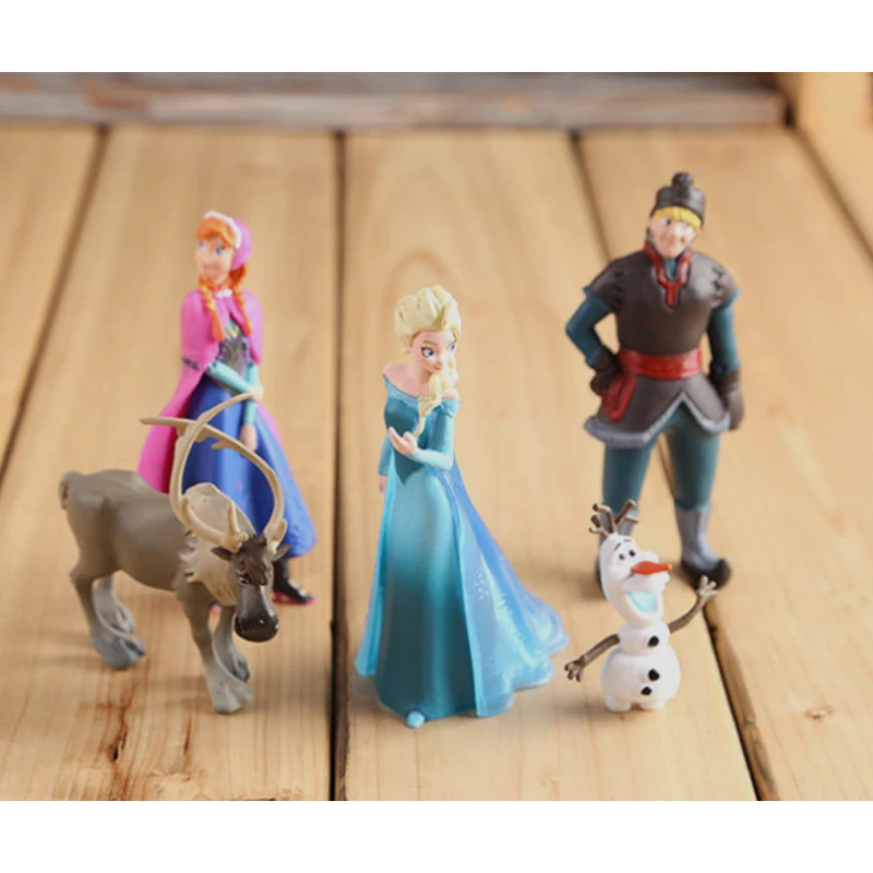 Disney 5 шт./лот Frozen Princess 10 см Анна Эльза Фигурки Кристофф Свен Олаф ПВХ модель куклы