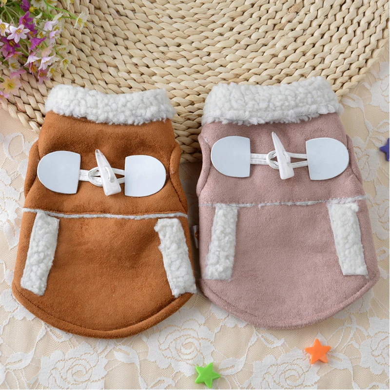 Pet Clothes Winter Jackets Suit Warm Fleece Vest Velet Small Dog Motorcycle Waistcoat Coat Clothing Coats NEW Supplies | Дом и сад