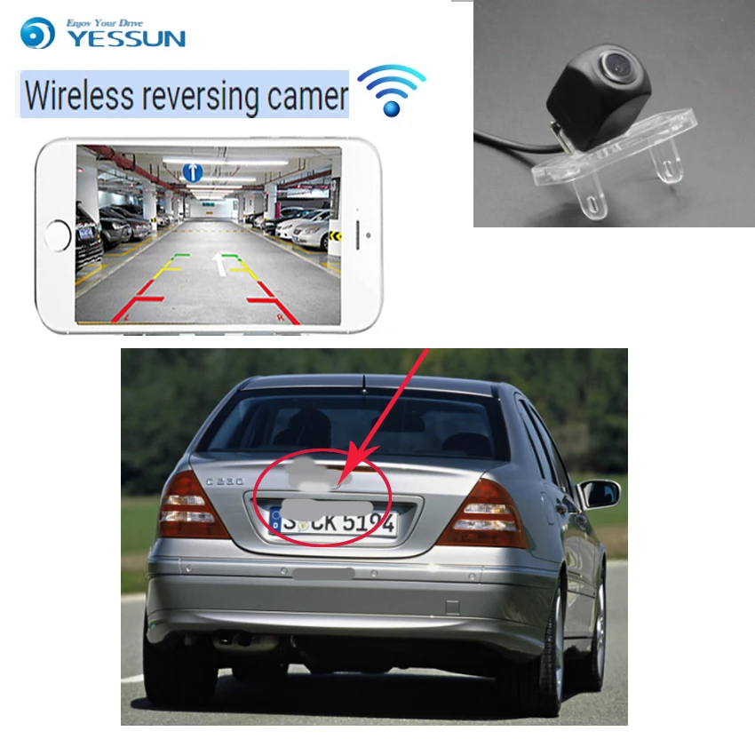 YESSUN для Mercedes Benz C Class W203 5D 2001 ~ 2007 камера ночного видения номерной знак Беспроводная