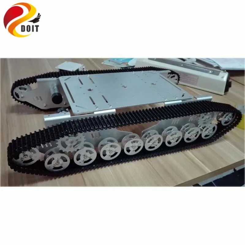 DOIT rc Танк шасси 4WD металлический настенный E танк гусеничный шасси гусеничный автомобиль Мобильная платформа с роботом Arm интерфейс отверстие для DIY