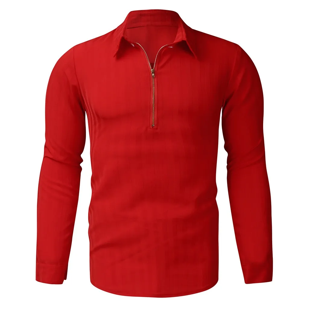 Red Мужская рубашка Camisa, полосатые рубашки с длинным рукавом, Мужская одежда, chemise homme, Повседневная Деловая облегающая блуза, уличная одежда, Camisa masculina - Цвет: Red