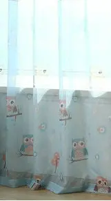 Color NO 2 tulle Детская занавеска с изображением совы из мультфильма для детской комнаты, гостиной, тюля с принтом белых облаков для детской спальни - Цвет: Color NO 2 tulle
