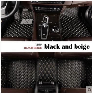 3pcs black and beige EMS автомобильные коврики, чехол для Kia Sorento Sportage Optima K5 Forte Carens Soul, 3D автомобильный стиль, кожаные противоскользящие ковровые вкладыши - Название цвета: 3pcs black and beige