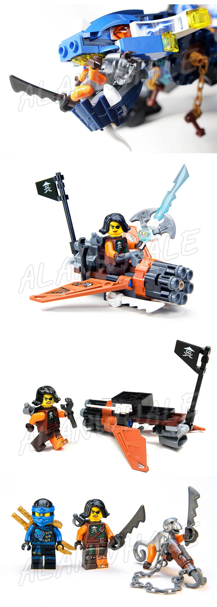 349 шт. Ninja Jay's Elemental Dragon Bule пиратский флаер модель 10446 строительные блоки Cyren Wretc кирпичи, совместимые с Lago