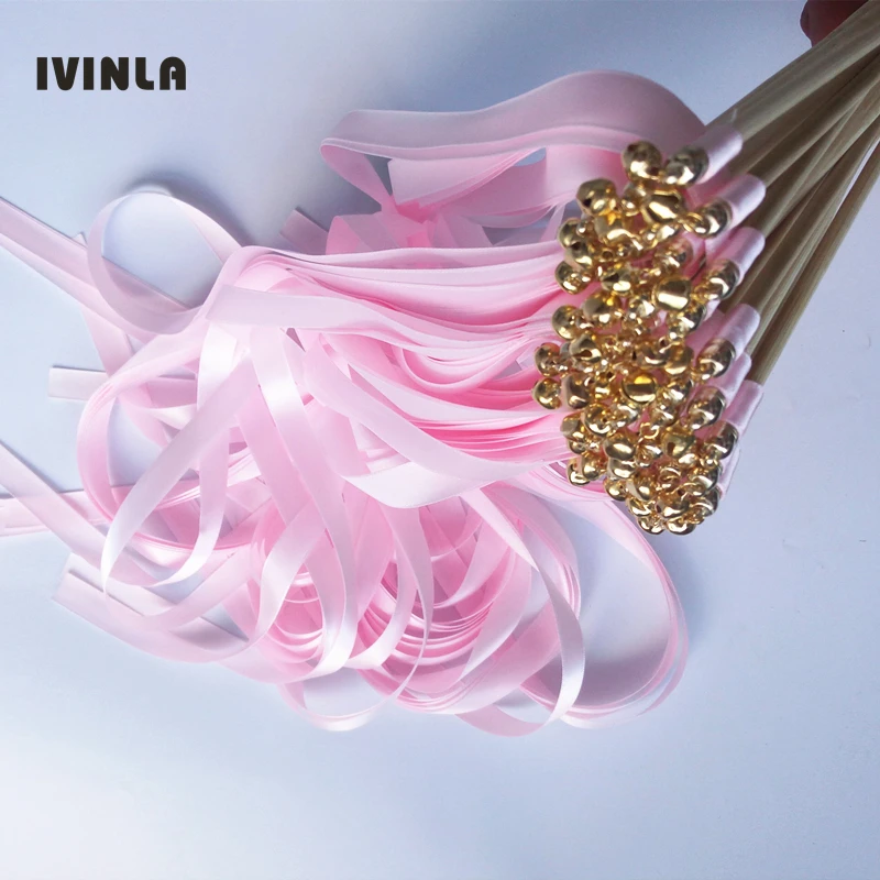 Лидер продаж 50 шт./партия светло розовые свадебные Ленточные палочки для