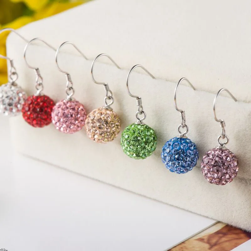 Модные 10 мм белые фиолетовые зеленые синие красные розовые цвета шампанского S925