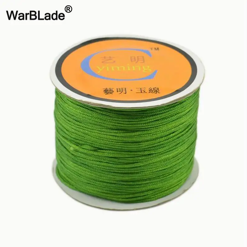 Fruit green 100 м, 0,8 мм, 1 мм, 1,5 мм, 2 мм, нейлоновый шнур, аксессуары для изготовления ювелирных изделий, хлопковый шнур, нить, шнур, сделай сам, кисточки вышивка бисером, плетеный браслет - Цвет: Fruit green