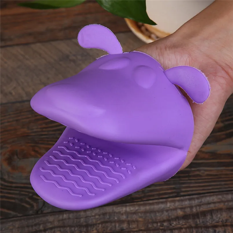 Толстые Силиконовые Анти ошпарить Рукавицы Мультфильм нескользящей Изоляции