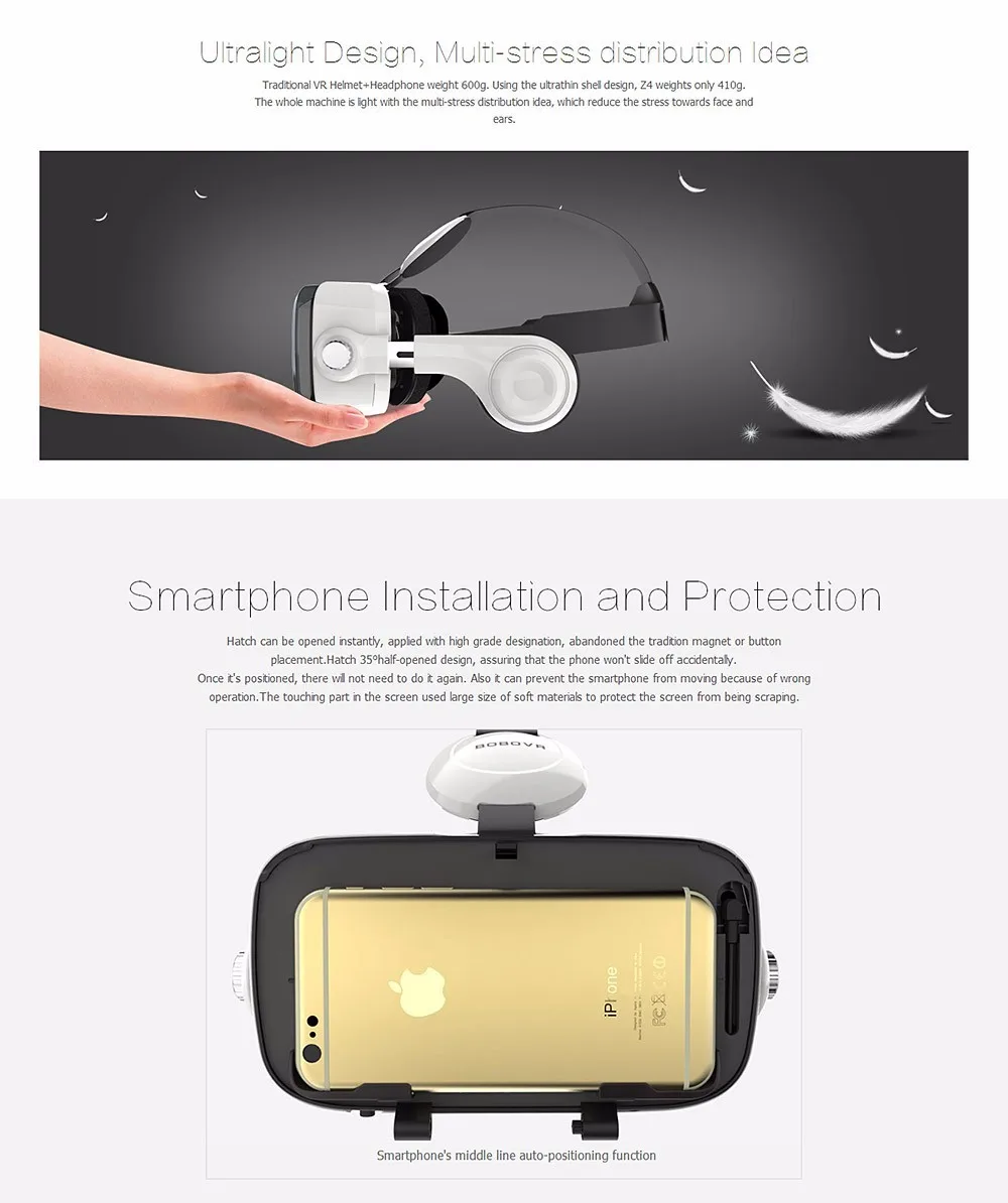 Очки виртуальной реальности VR КОРОБКА BOBOVR Z4 VR Очки Виртуальной Реальности очки 3D очки google Картон мини 2.0 бобо vr гарнитура Для 4.3-6.0 смартфон очки виртуальной реальности