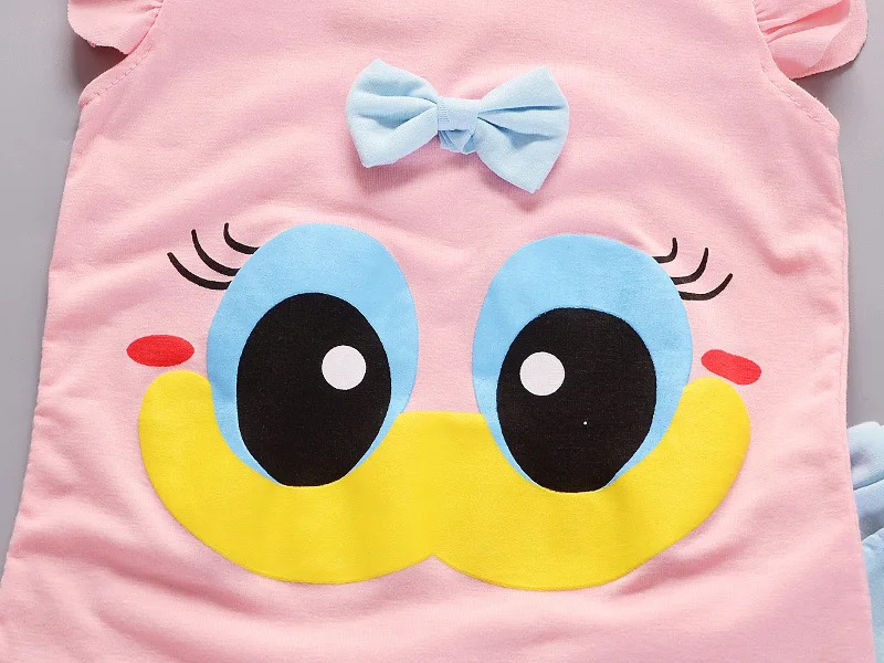 Летняя Милая футболка с цветочным рисунком для маленьких девочек 2 предмета Топ