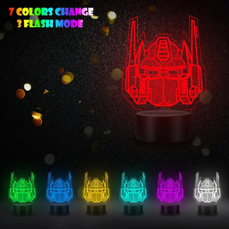 3d-ночник VCity с трансформерами многоцветный крутой светильник Optimus Prime домашнее