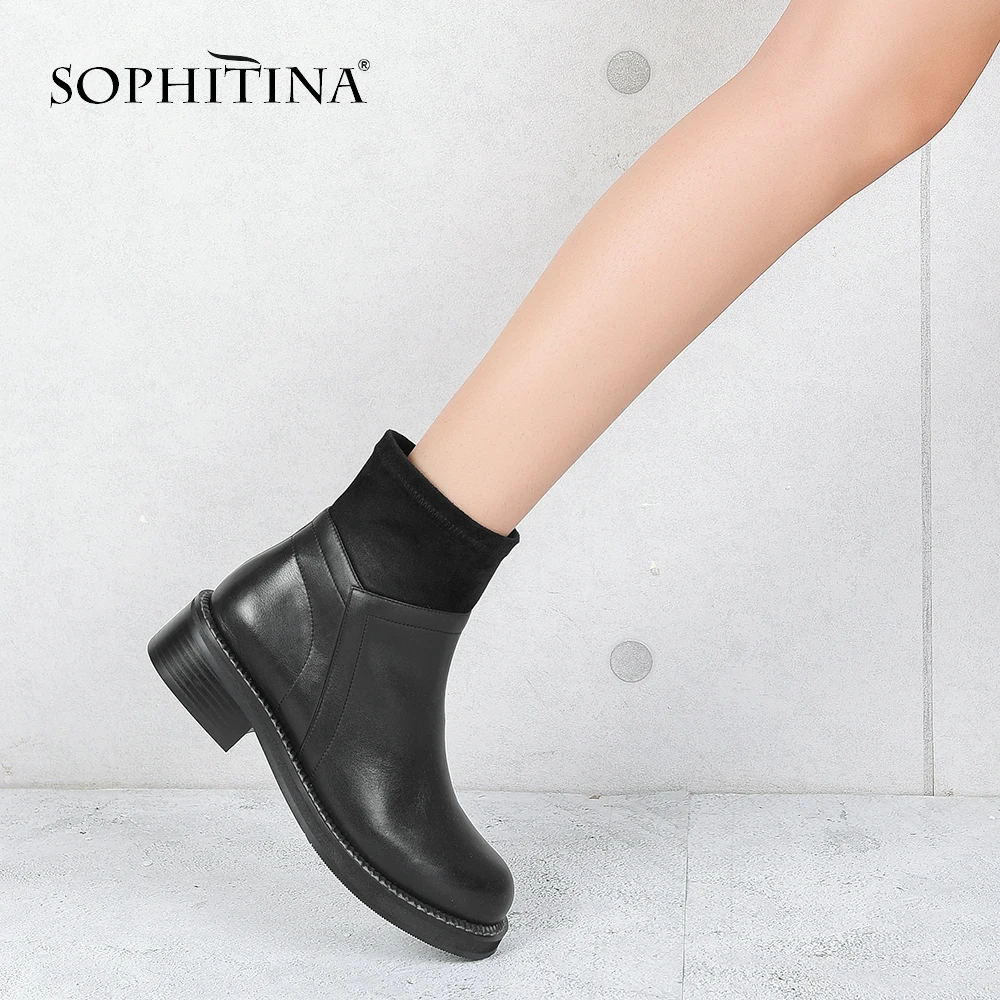 SOPHITINA/Ботинки женские на осень и зиму. Повседневные ботинки из натуральной кожи