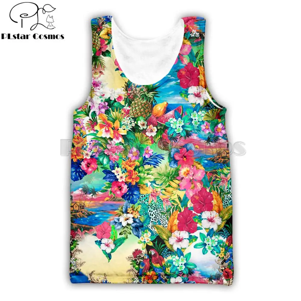 

PLstar Cosmos 2019 Summer new Fashion Tank tops Male/Female vest painting flowers 3D Printed streetwear Casual sleeveless tops