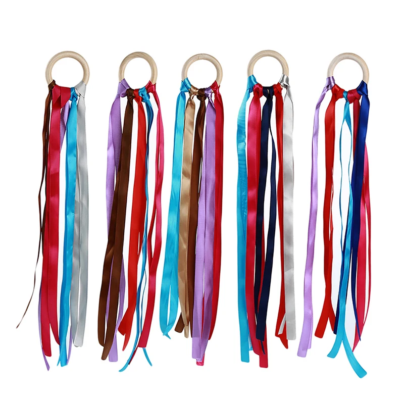 5pcs 50cm 5 шт. Радужная цветная лента для сращивания красочная танцевальная лента художественная лента для гимнастики лента для художественной гимнастики детская игрушка Спорт - Цвет: 5pcs 50cm