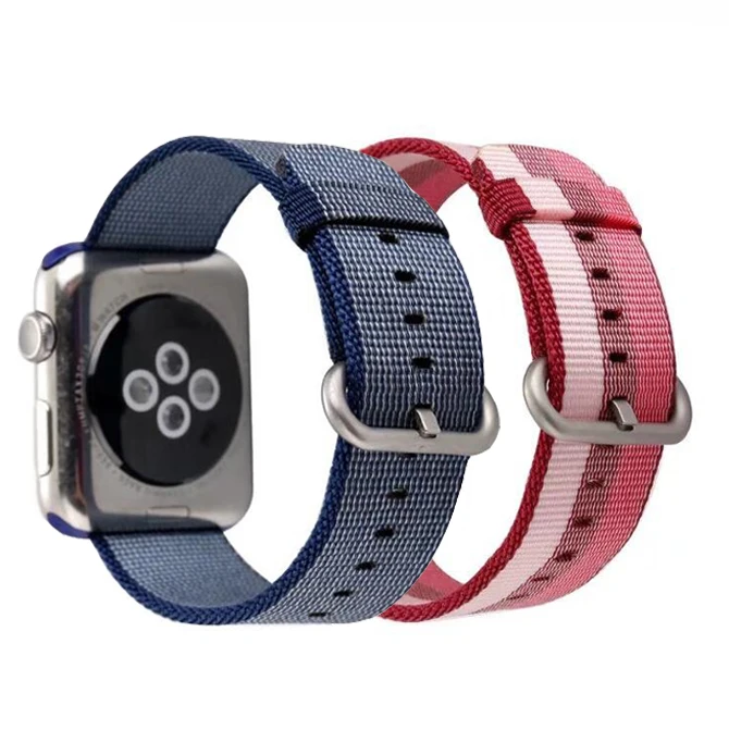 38 мм 42 40 44 ремешок для apple watch series 1 2 3 4 тканый нейлоновый iWatch цветной узор
