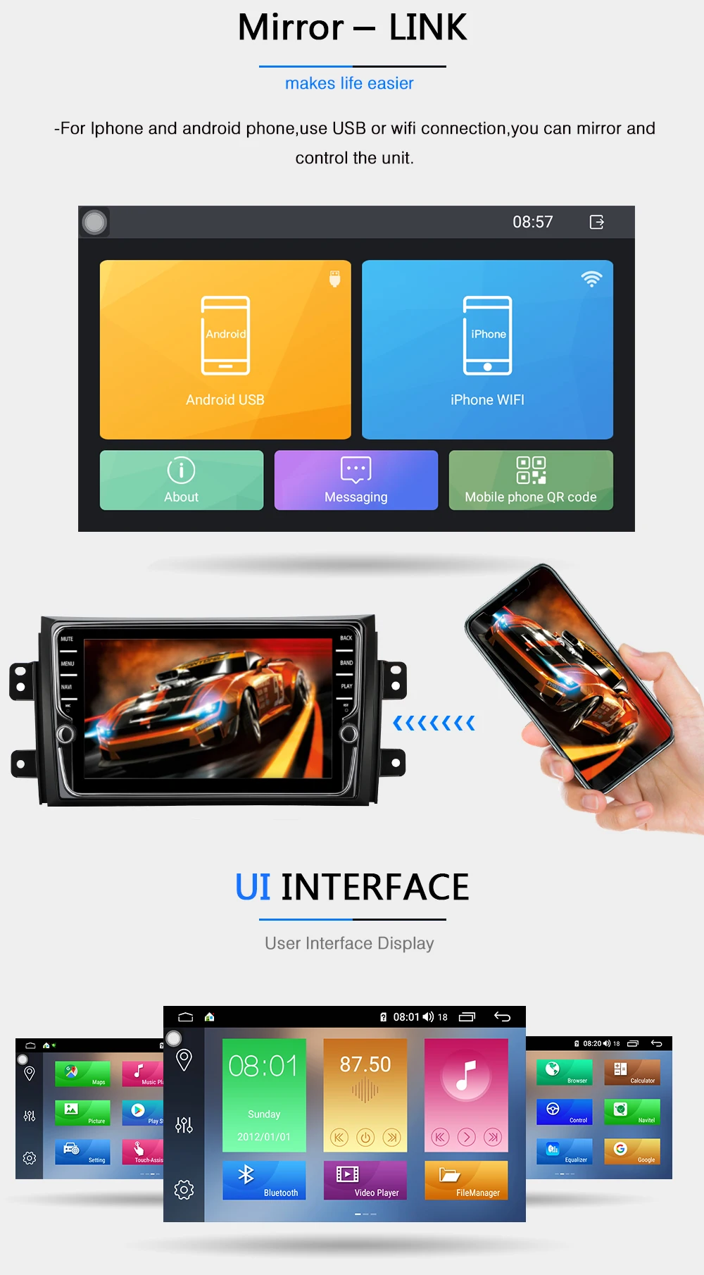 Funrover Octa 8 ядра Android8.1 Штатное Головное устройство Suzuki SX4 2006-2013 GPS Android aвтомагнитола магни тола 2 din автомагнитолы 2DIN Андроид для Сузуки SX4 штатная магнитола а втомобильная мультимедиа