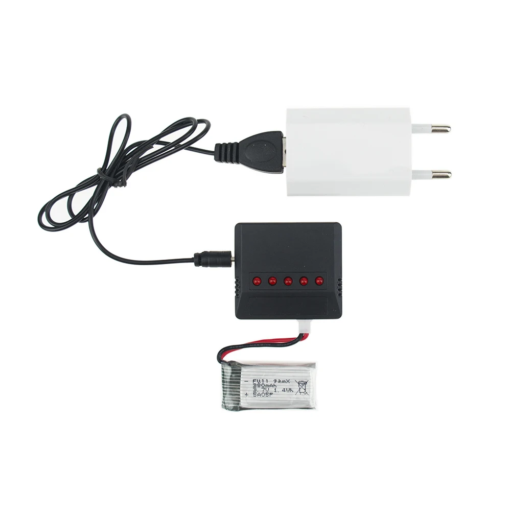 1 шт. 3 7 в 380 мАч 25C LiPo батарея с UBS зарядное устройство для RC H6C Hubsan H107C H107L DM003 дрона на