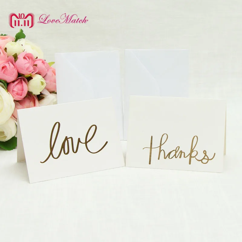 10 комплектов пригласительные открытки с надписью Love And Thank|Открытки и