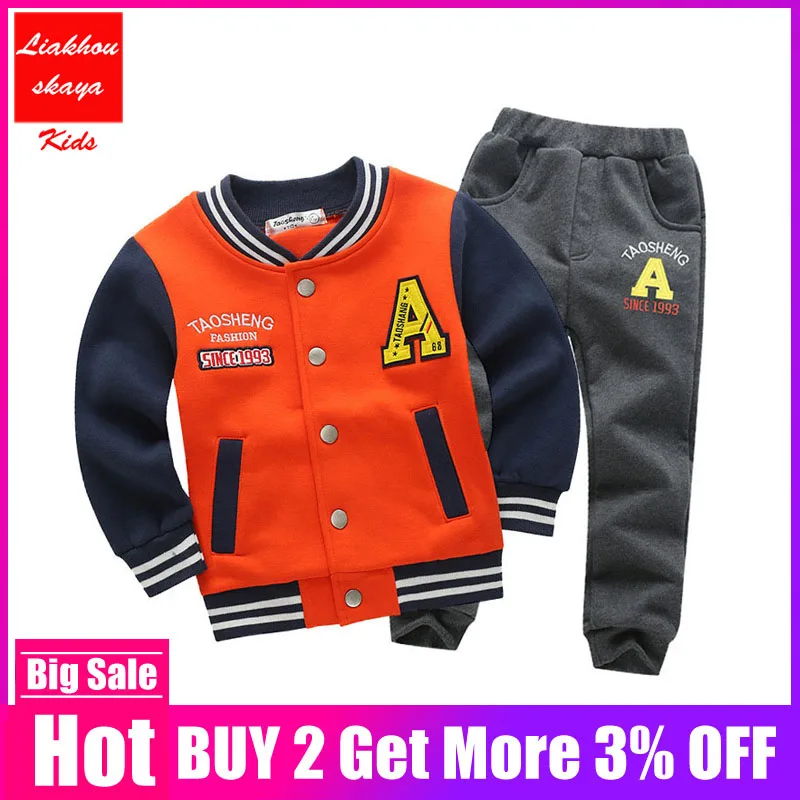 

Liakhouskaya 2019 New Spring Kids Clothes Boys Set Letter Children Tracksuit Kids Clothing Suit Baby Boys Tops+pants 2 Pcs Sets