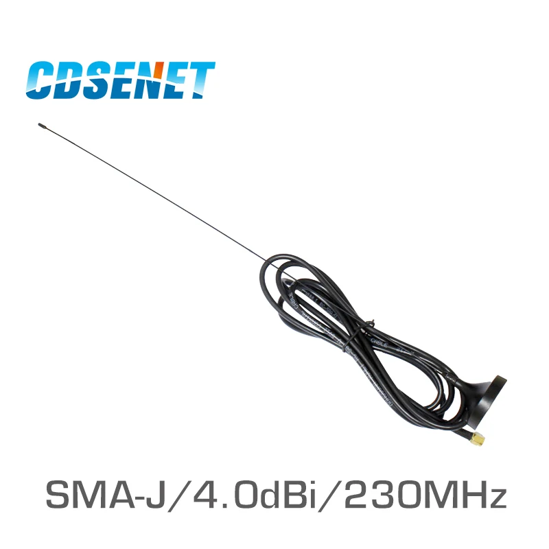

2Pcs High Gain 230MHz Wifi vhf Antenna TX230-XP-200 2m Extension Cable SMA Male Magnet Base Sucker Antennas for Communications