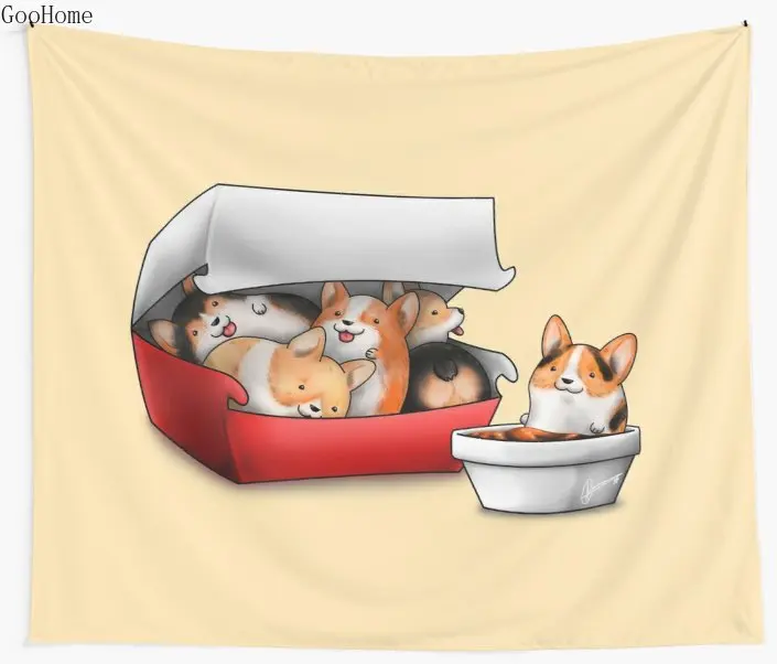 Настенный Гобелен Corgi Nuggets пляжное полотенце одеяло из полиэстера йога коврик