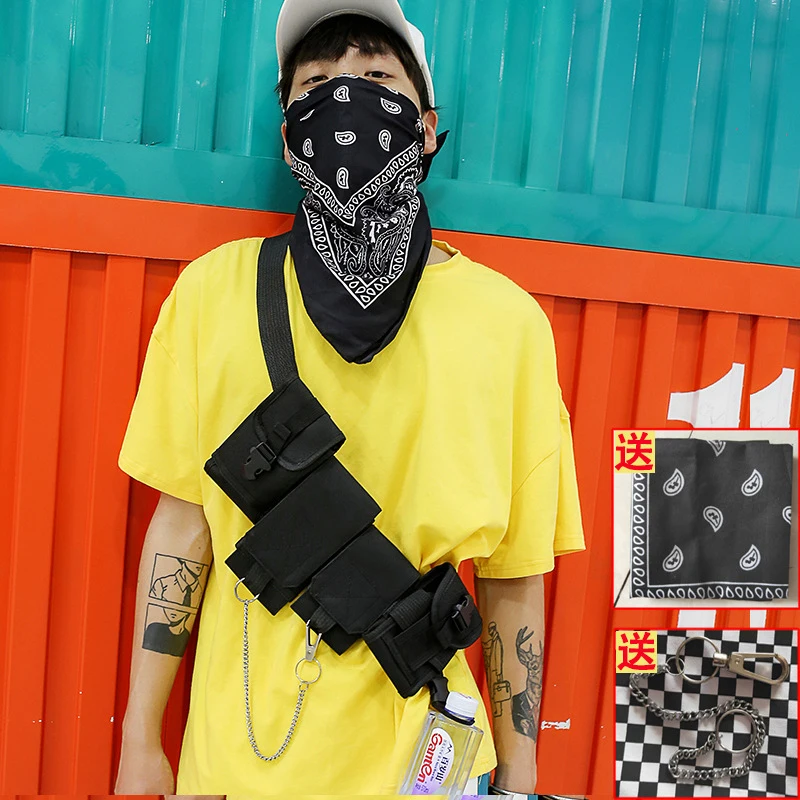 

Hot Tactical Chest Pack for Men Multifunction Crossbody Bags Hip Hop Streetwear Mens Waist Bag Chest Rig Waist Fanny Pack Men