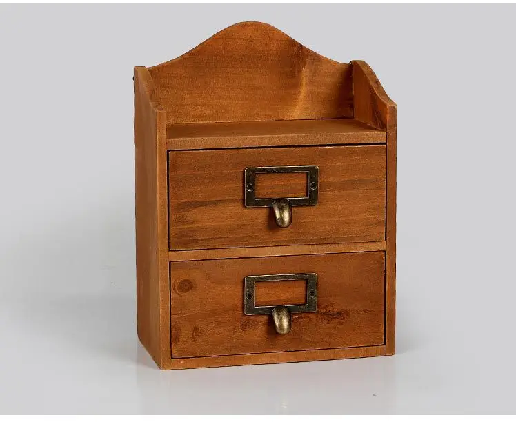 

1PC Zakka retro style wooden grocery storage box with drawer on the wall wooden cabinet finishing JL 0946