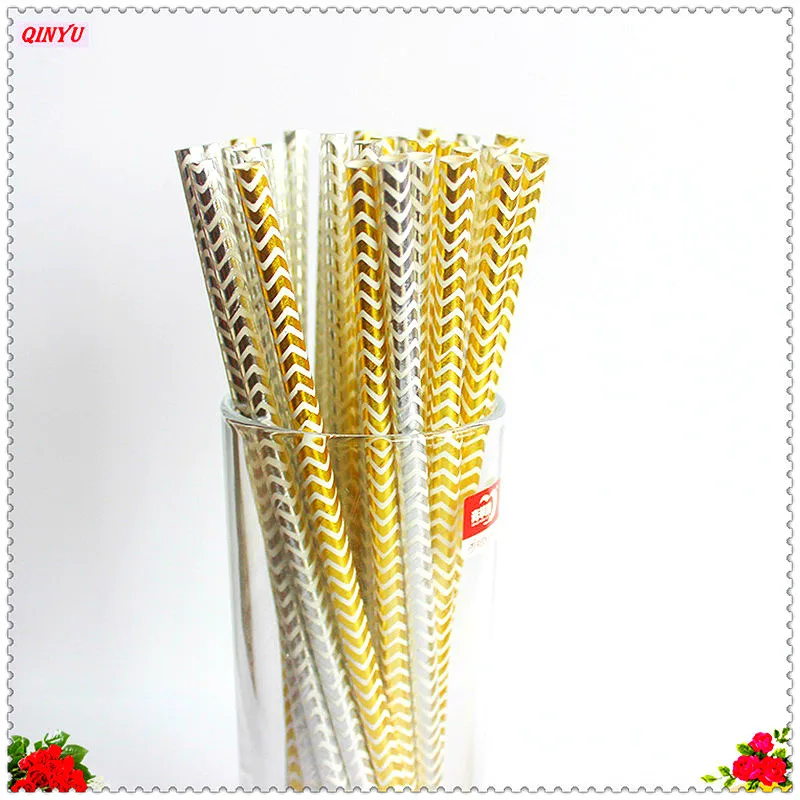 Красивые полосатые соломинки для питья 25 шт. бумажные детей украшение на день