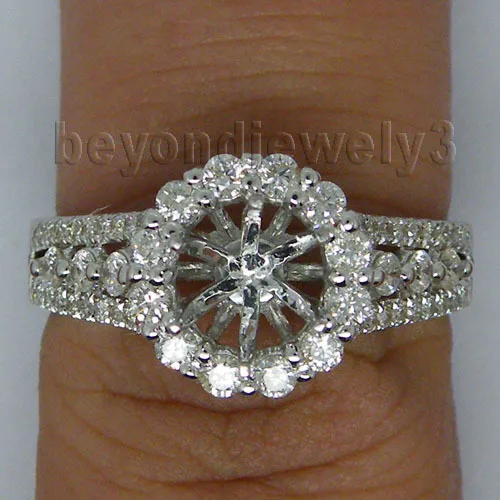 Винтажное круглое однотонное кольцо 18 кт белого золота 5 мм полукрепление WU113 |