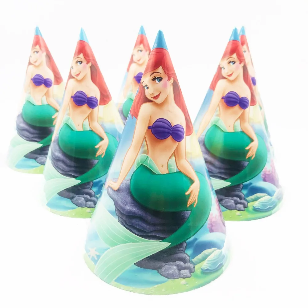 6 шт./компл. Русалка бумажная Крышка день рождения с днем украшения