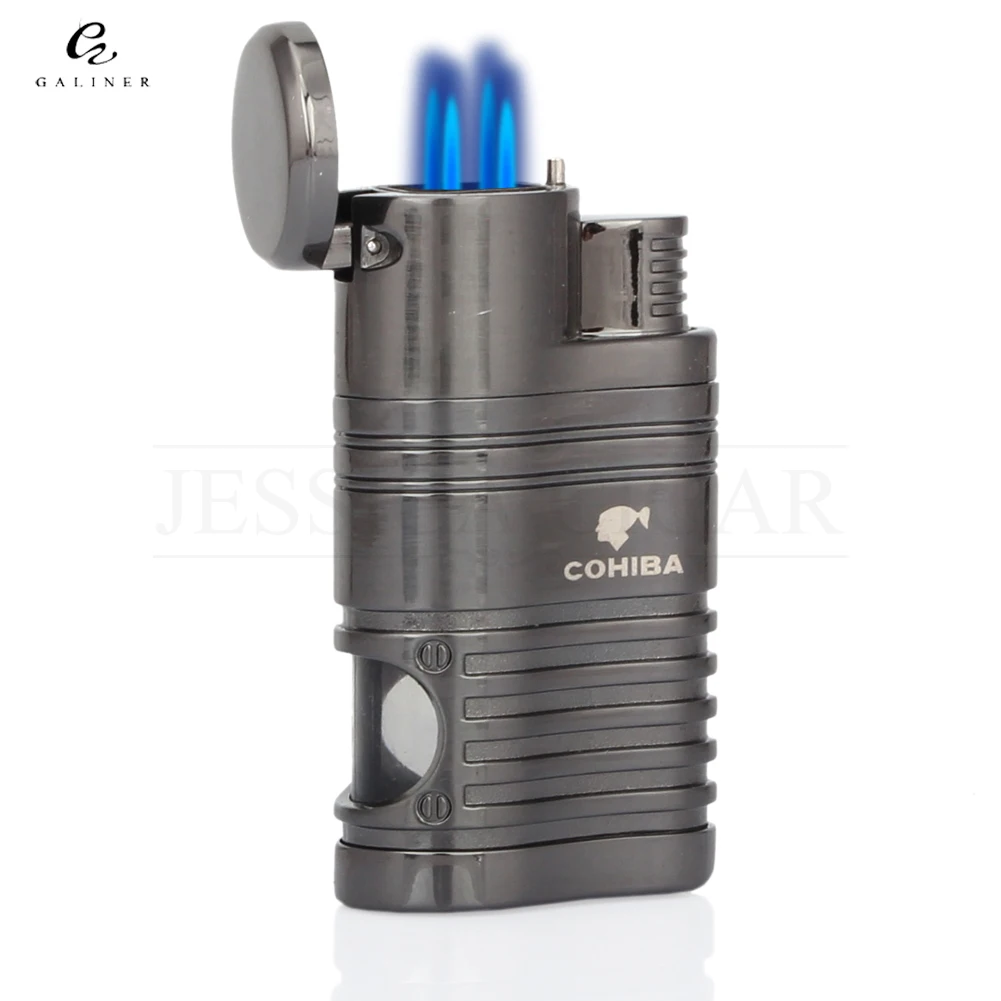 COHIBA многоразовые газовые зажигалки Cool 4 Jet Flame Зажигалка для сигар Бутановая