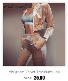 Бархатные спортивные костюмы MisDream, повседневные комплекты из двух предметов, укороченный топ с длинным рукавом, длинные штаны, комплекты из 2 предметов, женская одежда, велюровый спортивный костюм