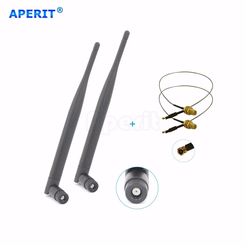 Aperit Новый 2 6dBi RP-SMA Wi-Fi антенны + 12 &quotU. FL кабель для mod kit Linksys WRT330N WRT400N | Антенны связи