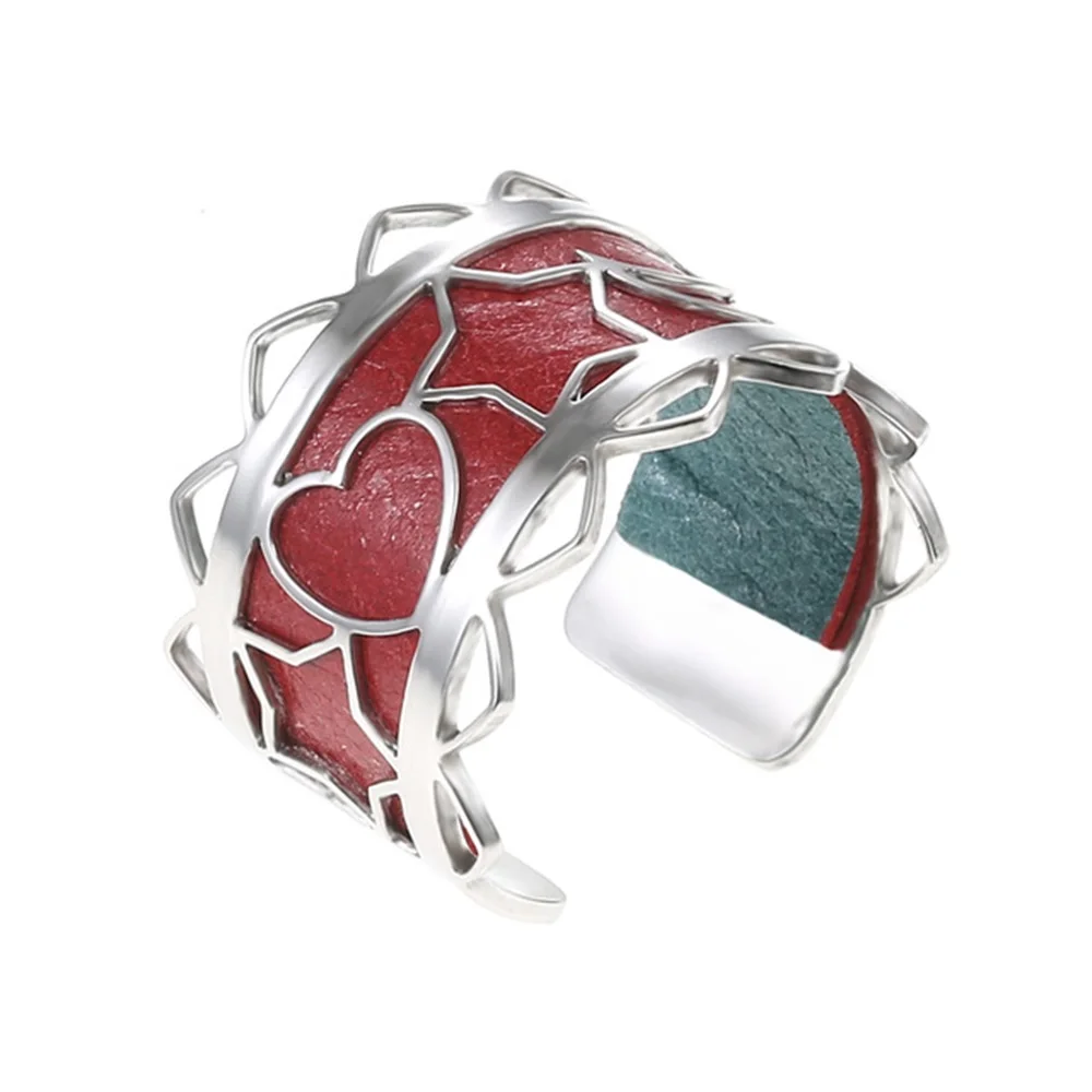 red Legenstar2019 нежное кожаное кольцо на палец в виде звезды луны сердца Bague жоржет Argent bague acier inoxydable femme chevaliere homme - Main Stone Color: red
