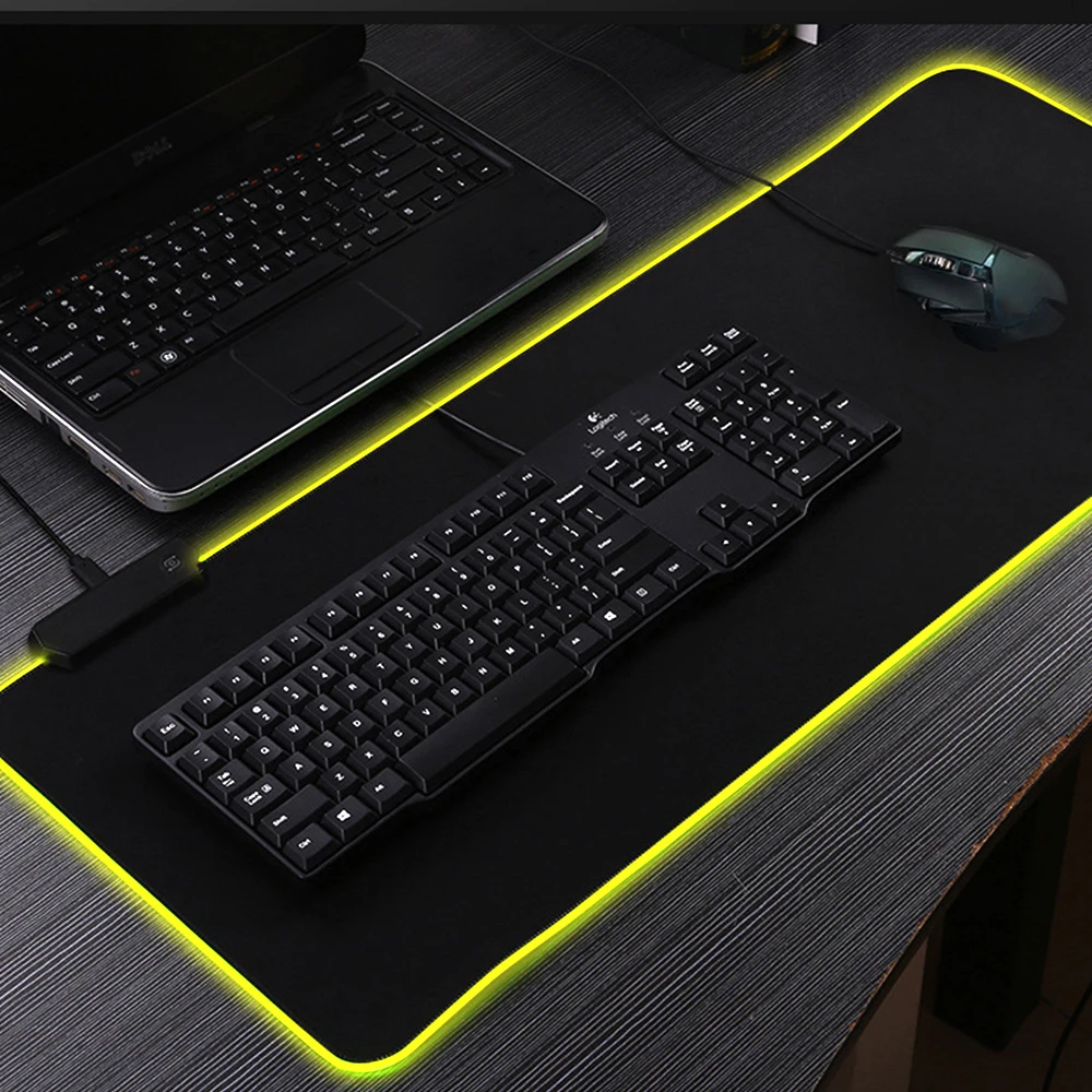80*30 см игровой коврик для мыши геймер резиновый RGB свет подсвеченные мышки