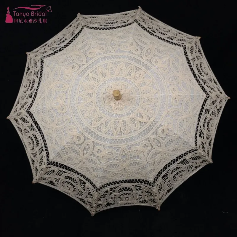 Винтажный кружевной зонт в викторианском стиле длина 68 см свадебный для невесты