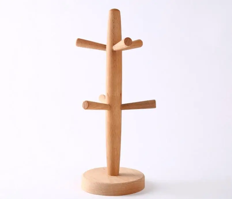 Creative home beech primary color cup rack kitchen utensils leech tea red wine wooden holder 18518 | Дом и сад
