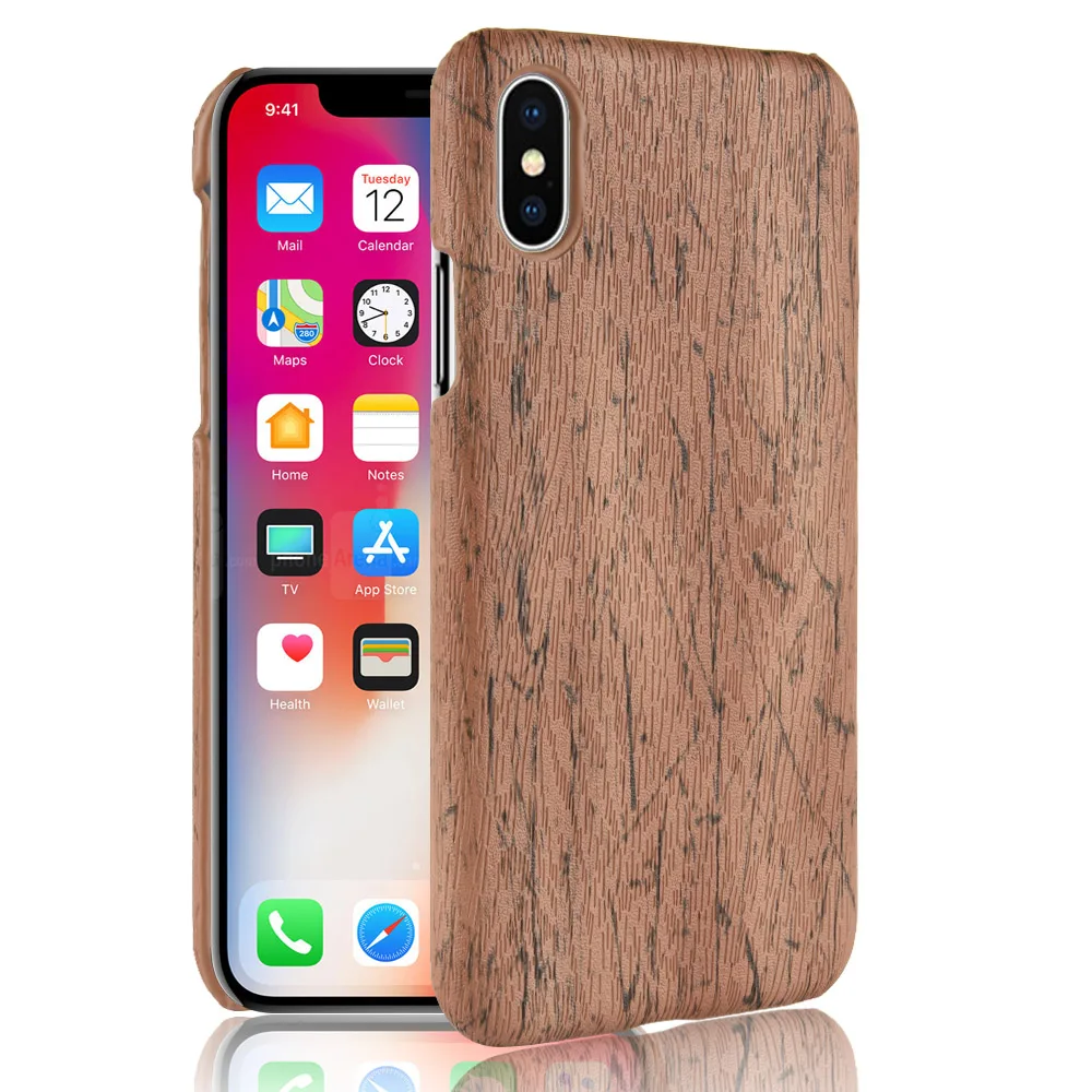 Жесткий чехол из искусственной кожи и ПК тонкий мягкий Деревянный для iPhone 6 6s plus 5SE